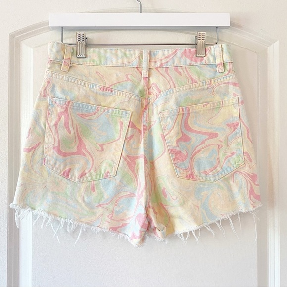 ZARA Marbled Pastel Cut Off Shorts Vacation - Picture 6 of 6